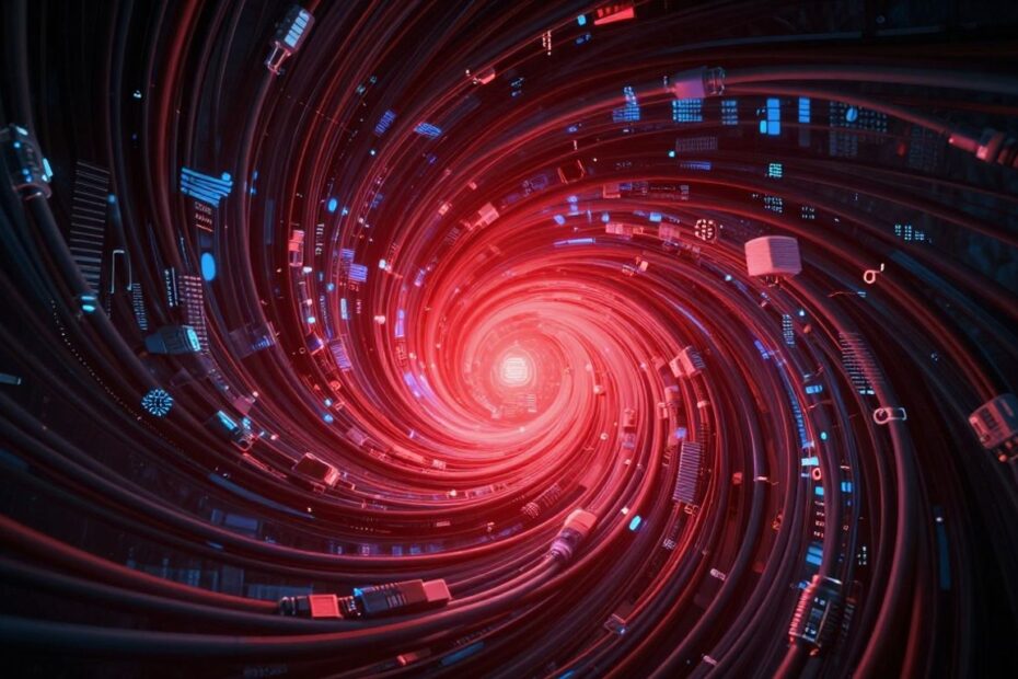 Digital vortex engulfing US network infrastructure.